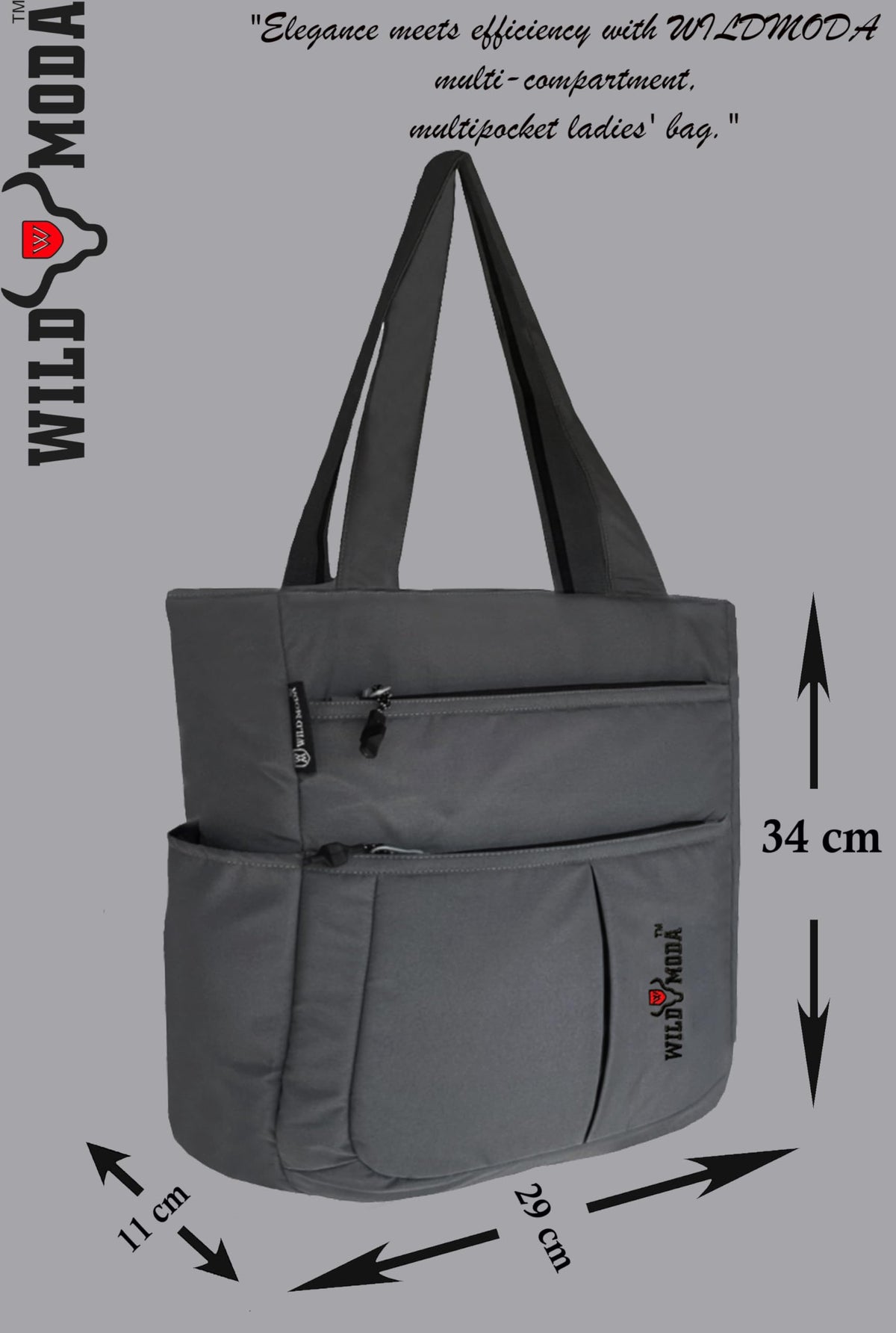 WILD MODA Women Kareena Multipurpose Shoulder & Tote Bag (Grey)