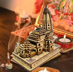 Bajaj Creations Ram Mandir Ayodhya 3D Model Wooden Temple Authentic Design Ideal for Home Temple, Home Decor & Gifts Size (4.5 inch(Small))
