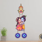 Artvibes Cute Radha Krishna Nazar Battu Wall Hanging for Main Door Entrance | Evil Eye Protection Decor for Home Temple Bedroom Office | Positive Energy Gift Item (WH_8579N)