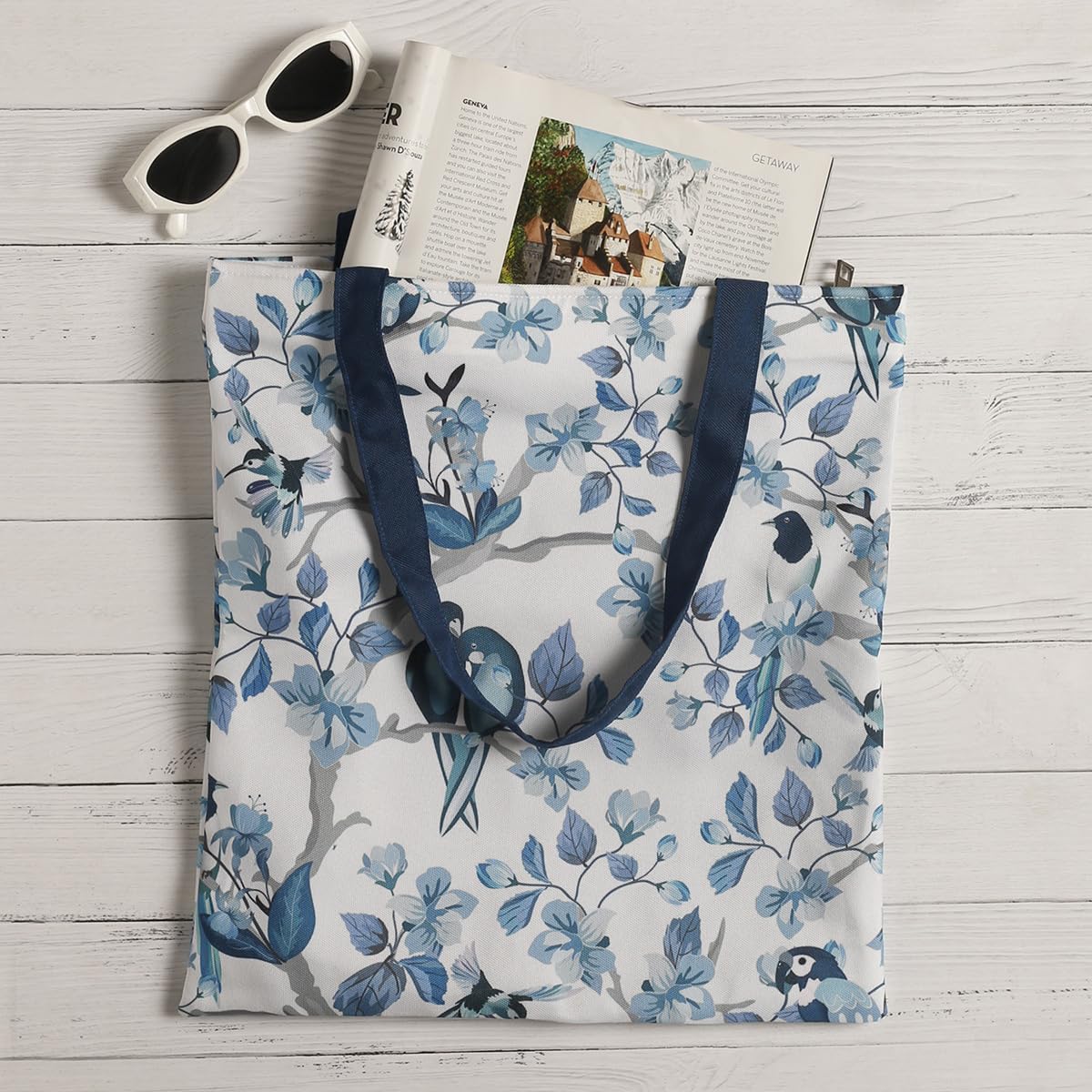 The Purple Tree Printed Canvas Tote - 1 Pc, Stylish Bags For Women