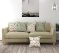 Trance Home Linen Set of 5 Premium 100% Cotton 18x18 inch Cushion Covers Only for Sofa and Diwan | Throw Pillow/Small Cushion Pillow Covers Only (18x18 inch | 45cmx45cm, Calicut White Green)