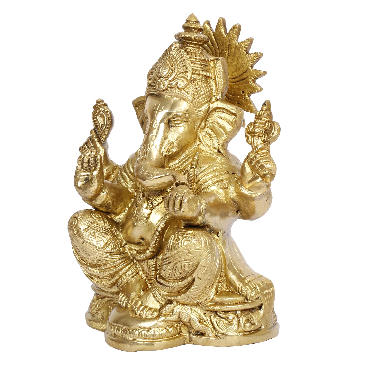 Svarup Brass Ganesh Bhagwan Idol Ganesha Statue Ganpati Murti for Home Entrance Decor Diwali Gift Height 6.5 Inch