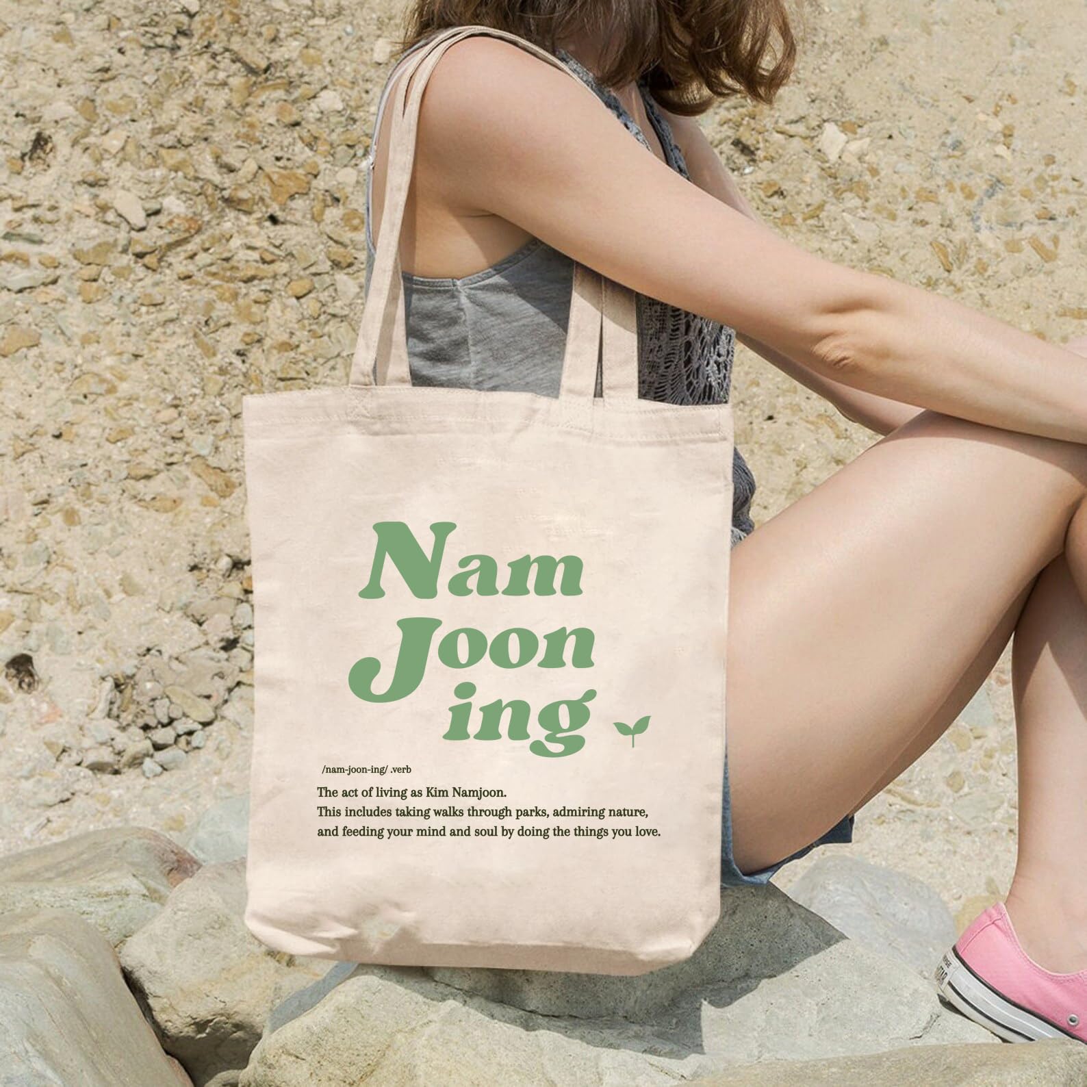THE UMBRELLA STORE Tote bag, Cotton tote bag with pocket inside (Namjooning)