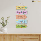 Artvibes Home Quotes Mdf Wooden Wall Hanger For Living Room | Bedroom | Gifts | Wall Hangings For Home Decoration | Modern Decor Items | Decorative Painting (Wh 7301N), Set Of 5