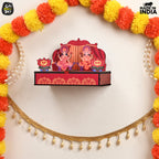 GKD Gift Hamper Mini Mandir Wooden Gift Box Temple Design with Storage Box to Keep Dry Fruits Sweet Chocolates or Pooja Items Diwali Gifts Corporate Gifts (ecofriendly)