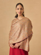 Pashmoda Women Chandni Kaani Stole, Authentic Kashmiri Luxury Pashmina Style Shawl, Stole, (Size 28x80 Inches, Mustard Color) MAVST07