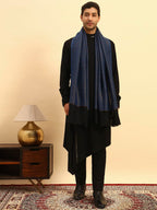Pashmoda Men Golden Eclipse Reversible Zari Moonlight Fine Wool Stole (Size-28x80in, 71x203cm) MZSST03