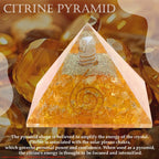 TREE MAISON CORONATING HOMES Citirine Crystal Pyramid | 2 Inch | Feng Shui & Vastu Correction | Crystal Pyramid for Positive,Meditation, Health, Good Luck | Home & Office Decor | Gift | Study Table
