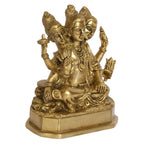 ARTVARKO Brass Lord Dattatreya Idol Bhagwan Datta Murti Statue for Home Pooja Office Decor Trimurti Bhagwan Sculpture 5 Inch