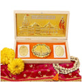 VEDIC VAANI Jai Shree Ram Ayodhya Temple/Mandir Box/Ram Janmbhoomi Temple/Charan of Lord Rama for Home Decor and Pooja Office, and Gift