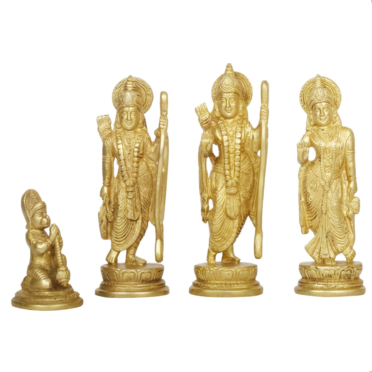 ARTVARKO™ Ram Sita Laxman Hanuman Statue God Figurine Brass Metal Sculpture Ram Darbar Idol Murti forHome Decor Puja Mandir -7 Inch