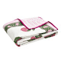 BLOCKS OF INDIA 100% Cotton Dohar King Size Reversible Hand Block Printed Malmal Summer Dohar/Blanket (Pink Green Rose) Kafalo