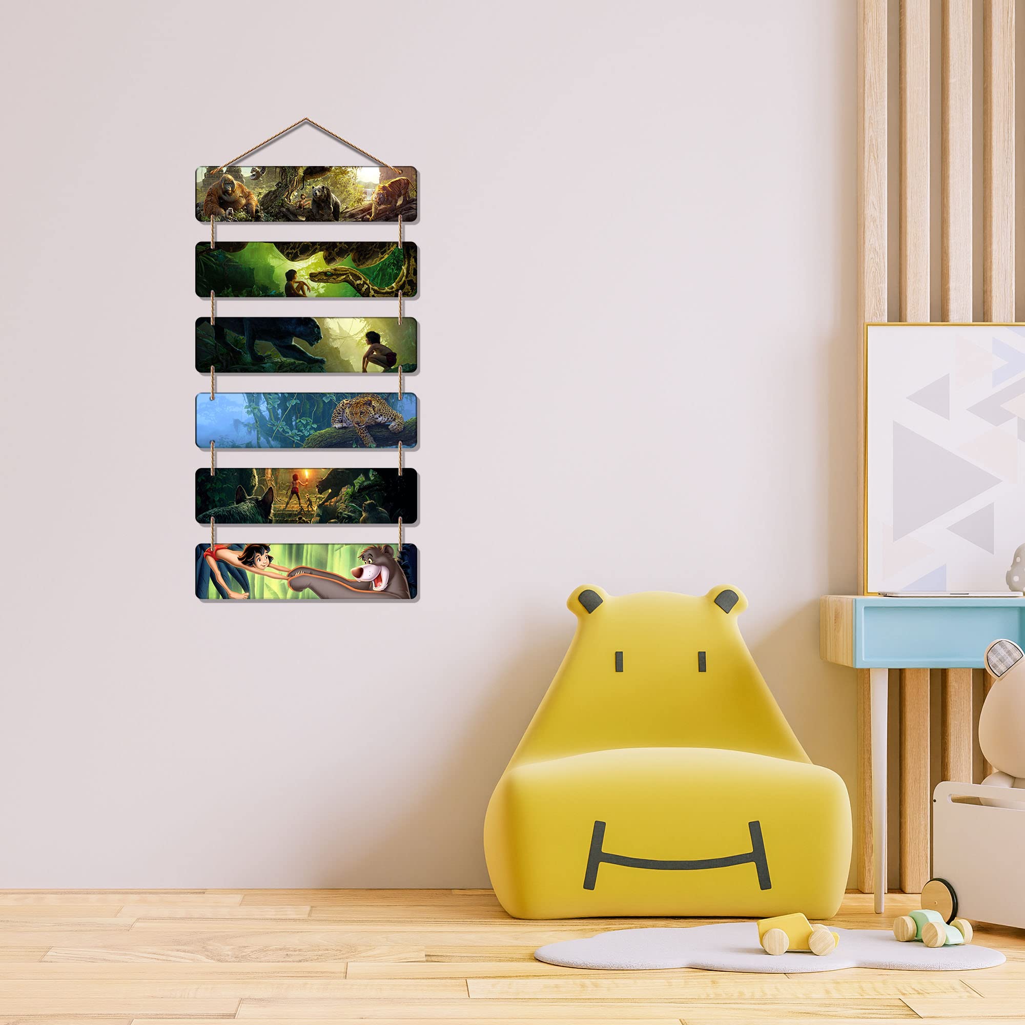 Artvibes Decorative Wall Hanging Wooden Art Decoration item for Living Room | Bedroom | Home Decor | Gifts | Quotes Decor Item | Wall Art For Hall | Mdf Wall Decoration, Set of 6 (WH_3292NR)
