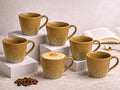 Bodhi House Handcrafted Ceramic Tea Cup Set of 6, 175Ml, Turquoise Copper