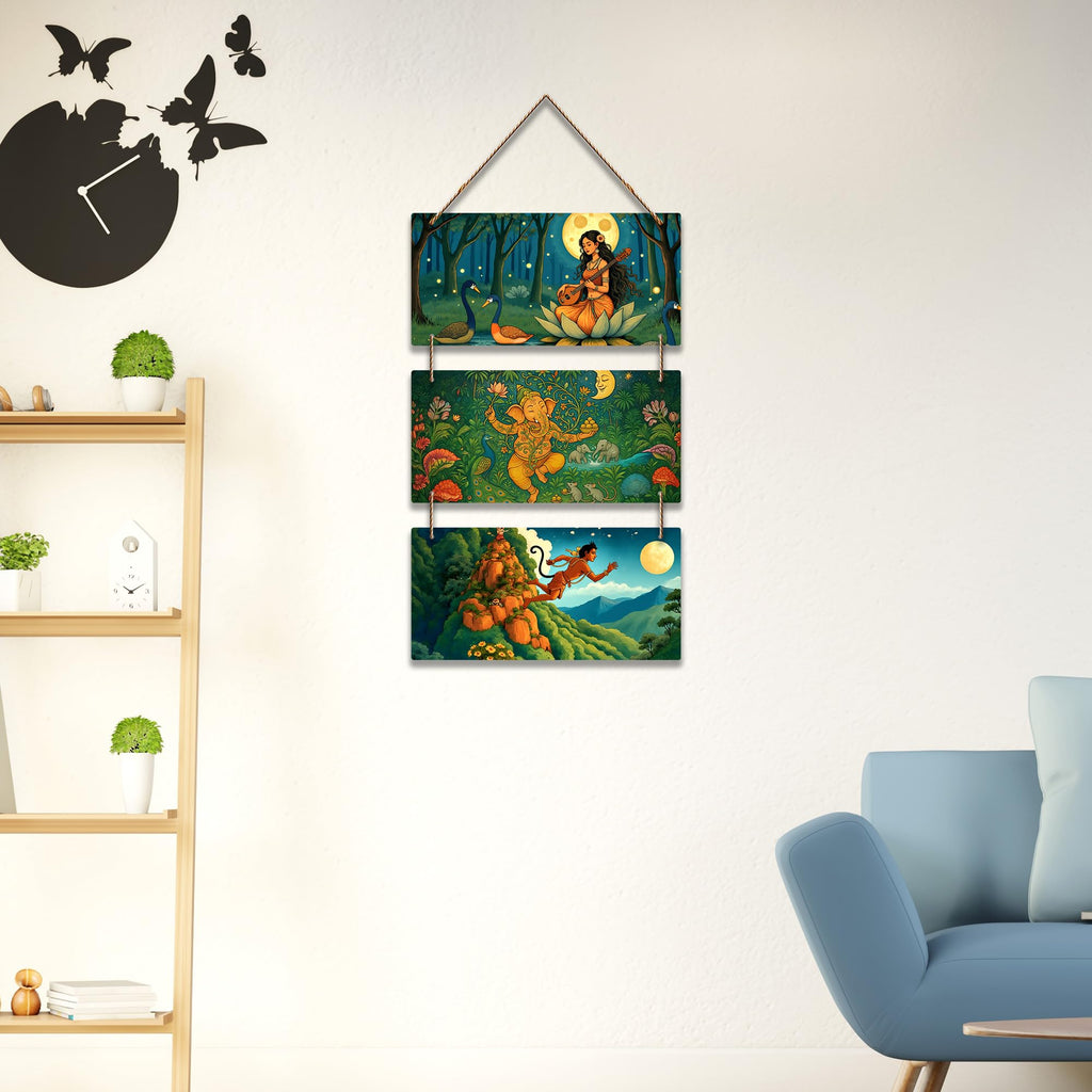 Artvibes Devotional Indian Spiritual Modern Art Decorative Wall Hanging Ornaments | Living Room | Office | Wall Art Painting For Hall | Graphic Artwork | Wall Art Print | Unique Gift (WH_9453N)