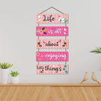 Artvibes Life Is All About Enjoying Little Things Decorative Wall Hanging Wooden Art | Quotes Decor Item | Wall Accent | Office Decor | Inspirational Quotes Wall Art | Mdf Wall Decoration(WH_6210NN)
