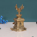 ARTVARKO™ Brass Tulsi (Thulasi) Saligram Plant on Tortoise for Home Décor Mandir Temple Gift Showpiece 6 Inch.