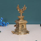 ARTVARKO™ Brass Tulsi (Thulasi) Saligram Plant on Tortoise for Home Décor Mandir Temple Gift Showpiece 6 Inch.