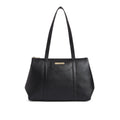 Caprese Meta Small Tote Bag for Women with Comfortable Straps | Stylish Shoulder & Handheld Bag | Fits Up to 16 Inch Laptop | Durable, Multi-Compartment Design for Work, Travel, Shopping (Black)