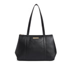 Caprese Meta Small Tote Bag for Women with Comfortable Straps | Stylish Shoulder & Handheld Bag | Fits Up to 16 Inch Laptop | Durable, Multi-Compartment Design for Work, Travel, Shopping (Black)