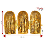 KridayKraft Metal Shri Ram Darbar Statue in Foldable Box for Pooja Lord Rama Laxman Sita & Hanuman Murti Religious Idol for Home Office Décor Decorative Showpiece Figurines,