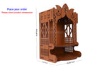 Beautiful Wooden Pooja Stand | Pooja Mandir | Temple for Home & Office | Wall Mounted | Size (L-10.50, W-8.25, H-14.25 Inch) | Light Color