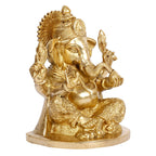 SVARUP Brass Ganesh Bhagwan Idol Ganesha Statue Ganpati Murti for Home Entrance Decor Diwali Gift 7 Inch
