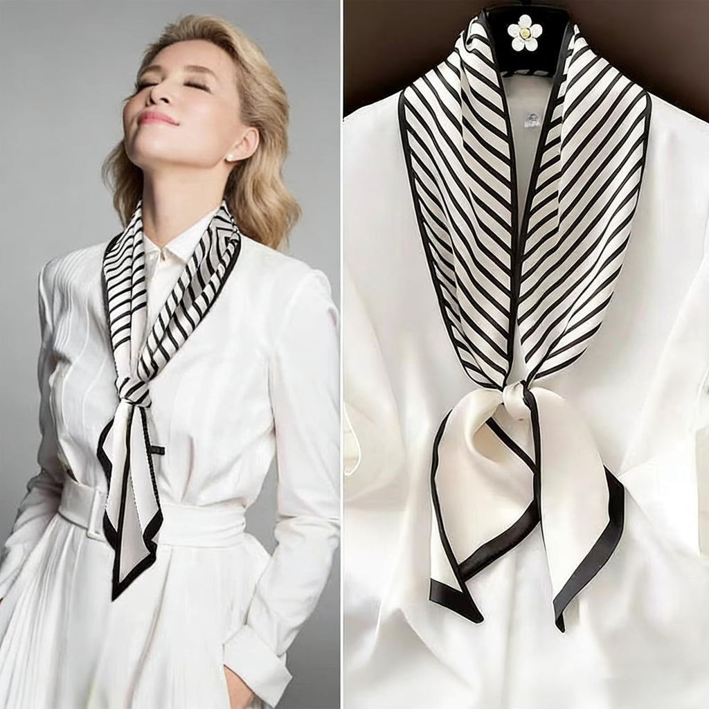 Luyizi Silk Neck Scarf for Women, Elegant Satin Scarves for Suit & Blazers, Stylish Neck Scarf for Casual, Office, and Formal Wear, Lightweight Accessory