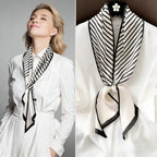 Luyizi Silk Neck Scarf for Women, Elegant Satin Scarves for Suit & Blazers, Stylish Neck Scarf for Casual, Office, and Formal Wear, Lightweight Accessory