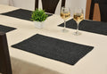 Yellow Weaves Jute Texture Table Mats/Placemat 4 Pieces (Black, 32 X 47 CM) Kafalo