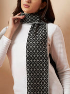 Ravaiyaa - Attitude is everything Women Woolen Ikat Design Casual Warm Winter Wear Muffler Scarf Stole 72x14 Inch (Grey Argyle/Diamond)