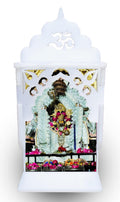 Niya KRAFTS White Acrylic Sanwariya Seth Temple Shrine, 10x10x 4 cm, Traditional Hindu Religious Altar for Home, Wall Mountable