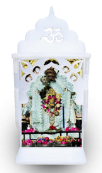 Niya KRAFTS White Acrylic Sanwariya Seth Temple Shrine, 10x10x 4 cm, Traditional Hindu Religious Altar for Home, Wall Mountable