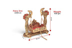KridayKraft Laddu Gopal Jhula for Krishna Idol, Peacock Metal Palna with Gold Finish & Stone Work, Bal Gopal Swing Singhasan for Janmashtami, Home Mandir, Pooja & Gifting, 20 x 9.5 x 19 cm