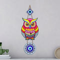 Artvibes Artistic Owl Nazar Battu Wall Hanging for Home Entrance | Evil Eye MDF Decorative Wall Art | Lucky Charm Decor for Bedroom | Living Room | Office & Balcony | Housewarming Gift (WH_8525N)