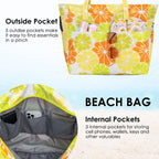 hirTa Gab Tote Bag with Makeup Pouch for Teacher Women Office Girls Work Multipurpose Hanbag Mostly Used for Travel Grocery Beach Hobo Waterproof Sandproof Lightweight Pool Bag (Lemon Yellow)
