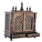 Jodhpur Handicrafts Mango and MDF Wood Home Temple Showpiece, 20x12x24 Inch, Walnut