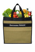 Canvas Shopping Bag Big Heavy Duty Large Eco Cotton Cloth Grocery Shopping Bag for Men Ladies Vegetable Milk Fruits with Hand Carry Handle Lunch Box Jhola Tote Bags Medium Size 48x40x18 Green