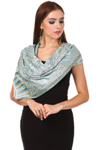Pashtush Women's Soft Bamboo Scarf, Casual Shawls, Stoles, Wraps (size 70 x 200 cm) (Aqua) (Flamingo Pink)