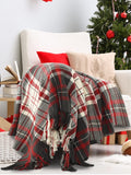 SASHAA WORLD Christmas Check Throw Blanket | Cozy Red & Black Holiday Throw for Sofa, Bed, Chair & Couch | Christmas Blanket | 160 × 130 cm Kafalo