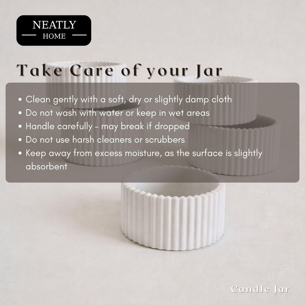 Neatly Home Handcrafted Candle Jar Smooth Satin White 8x4 cm Pack of 5