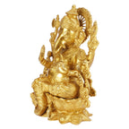 ARTVARKO Brass Ganesha Idol Sitting On Lotus Bhagwan Mangalkari Ganesh Statue Ganpati Murti for Home Entrance Decor Diwali Gift Height 12 Inches