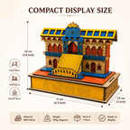 Wooden Shri Badrinath Dham Temple Model Showpiece | Handcrafted Miniature Wooden Mandir for Home Décor & Gifting | Small Pooja Mandir (10 cm x 11 cm)