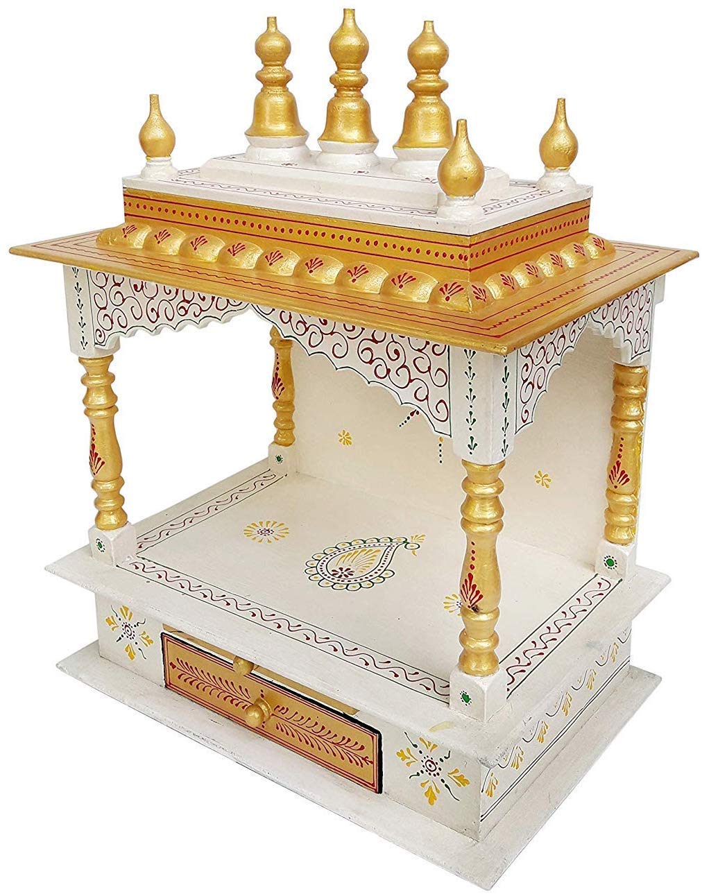 Kamdhenu Art and Craft Wooden Religious Home Temple (18 x 12 x 24 inch, Multicolour)
