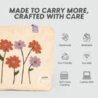 Kind Strings Canvas Flower Tote Bag for Women - Eco-Friendly Cotton Bag - Reusable & Washable - Multipurpose bag