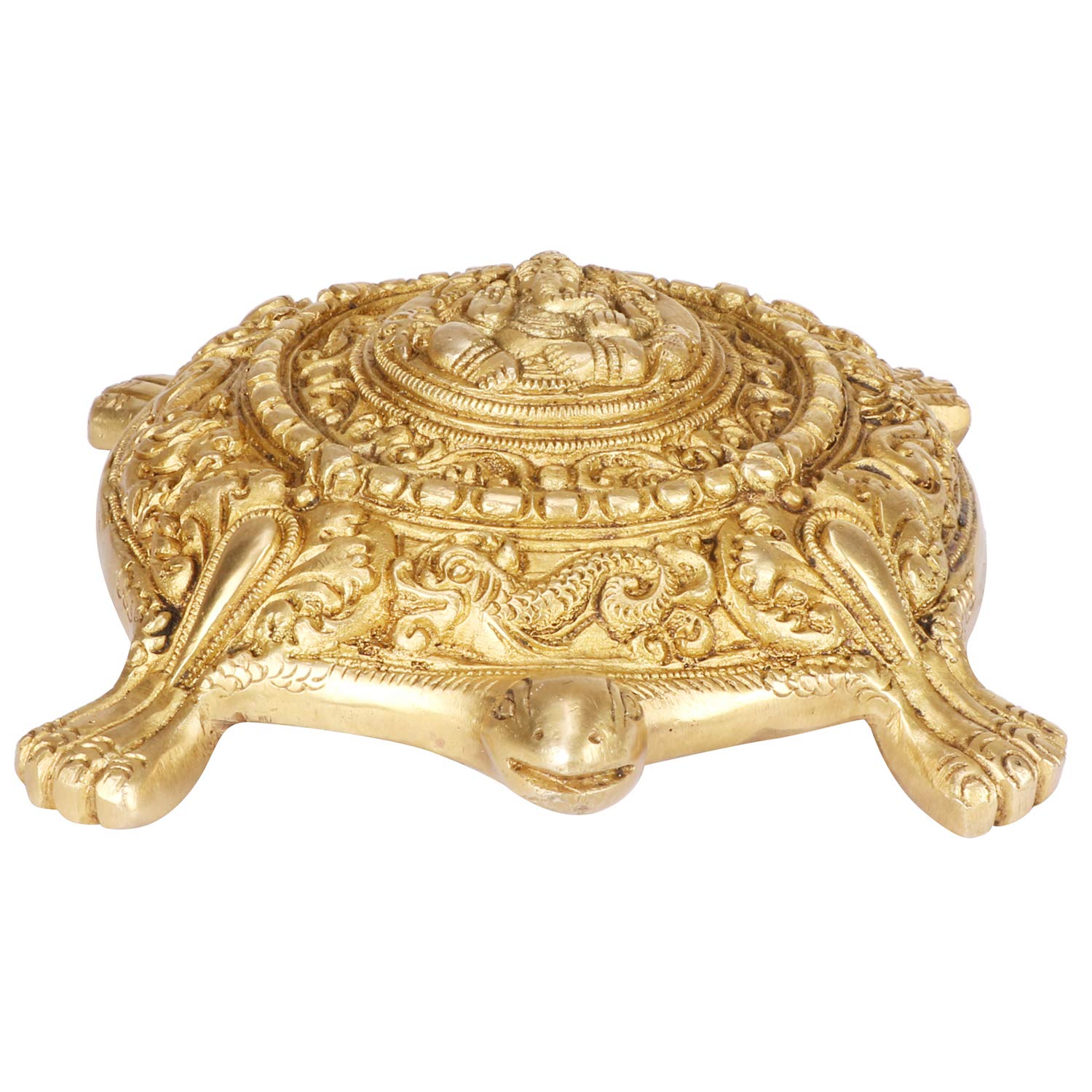 ARTVARKO Brass Tortoise Ganesha for Good Luck Showpiece Turtle Kachua Ganesh Tortoise for Shree Yantra Feng Shui Vastu Long Life Career 8 Inch