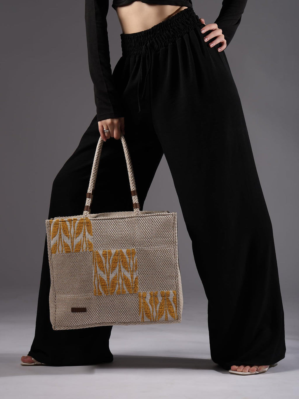 ENSAC Premium Cotton Tote Bag for Women, Stylish Handbag for women with Zip Closure | Fit for Office Bag, College, Travel Use | Handcrafted in India