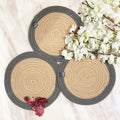 SAPROSE® Polypropylene Round Trivet (3 PCS Set, Size: 23 cm) Pot MAT, Side Table Mat, Machine Washable Small Place Mat for Casserole for Dining Table (9 Dia, Grey) Kafalo
