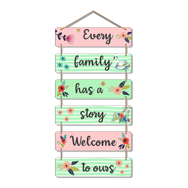 Artvibes Decorative Wall Hanging Wooden Art Decoration item for Living Room | Bedroom | Home Decor | Gifts | Quotes Decor Item | Wall Art For Hall | Mdf Wall Decoration, Set of 6 (WH_3275NR)
