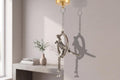 KridayKraft Small Ring Parrot Silver Wall Hanging Decor – Handcrafted Metallic Bird Showpiece for Living Room, Balcony, and Home Decoration.